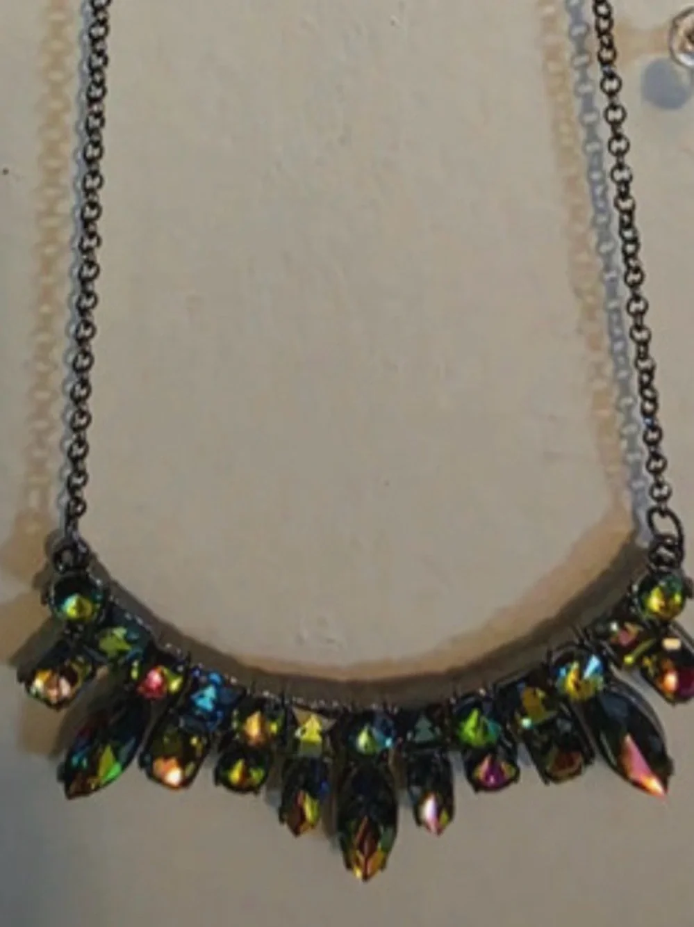Iridescent Multi-Stone Statement Necklace - Women